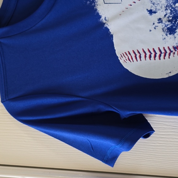 ADIDAS BRAND SIGNATURE BOYS BLUE SHORT SLEEVE BASEBALL TEE SIZE MEDIUM - Picture 9 of 16